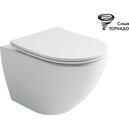 Унитаз подвесной безободковый ceramicanova Metropol CN4002T с тонкой крышкой микролифт фото 