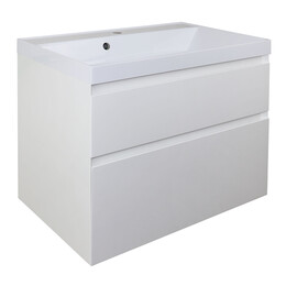 Тумба подвесная с раковиной Azario Velluto 80 см CS00088603, белый матотвый фото 