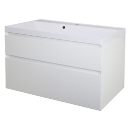 Тумба подвесная с раковиной Azario Velluto 100 см CS00088604, белый матотвый фото 