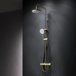 Душевая стойка с термостатом Am.Pm X-Joy F0785A499, золото, Цвет производителя: золото фото 