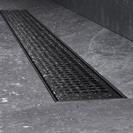 Душевой трап (лоток) 80 AM.PM MasterFlow W01SC-P11-080-01BM комбинированный затвор с черной матовой решеткой фото 