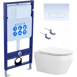 Унитаз с инсталляцией Aquatek Set Лея-013 4в1 фото 