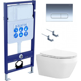 Унитаз с инсталляцией Aquatek Set Лея-017 4в1 фото 