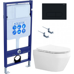 Унитаз с инсталляцией Aquatek Set Лея-015 4в1 фото 