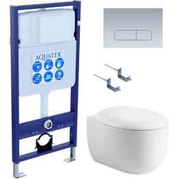 Унитаз с инсталляцией Aquatek Set Альтаир-014 4в1 фото 