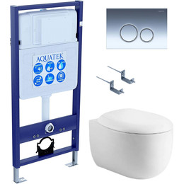 Унитаз с инсталляцией Aquatek Set Альтаир-018 4в1 фото 