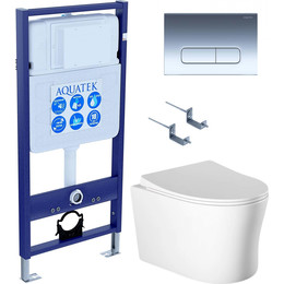 Унитаз с инсталляцией Aquatek Set Ника-017 4в1 фото 