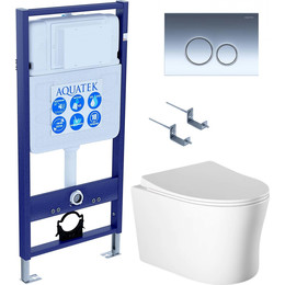 Унитаз с инсталляцией Aquatek Set Ника-018 4в1 фото 