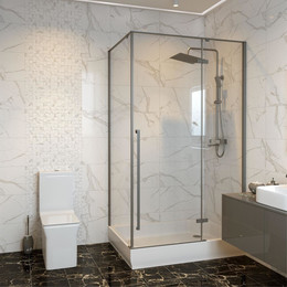 Душевое ограждение Mirsant Vog 120x90 см, серый/прозрачное фото 