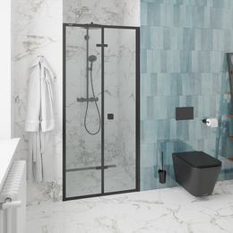 Душевая дверь CeruttiSpa 100 см BELLA D101B, чёрный/прозрачное фото 