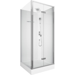 Душевая кабина CeruttiSpa 90х90 см Bella T, хром/прозрачное фото 