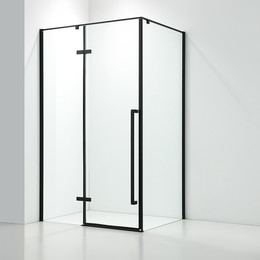 Душевое ограждение CeruttiSpa 120х90 см C1A (стекло 8 мм), чёрный/прозрачное фото 