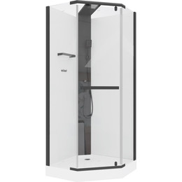 Душевая кабина CeruttiSpa 90х90 см CHIKA901B, чёрный/прозрачное фото 