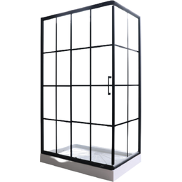 Душевое ограждение CeruttiSpa 120х80 см MUZA120, чёрный/прозрачное фото 