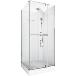 Душевая кабина CeruttiSpa 90х90 см MiMi90T, хром/прозрачное фото 