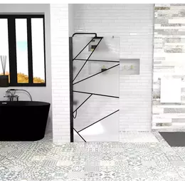 Душевая перегородка CeruttiSpa PICK T90B 90х190 см (стекло 8 мм), чёрный/матовое фото 