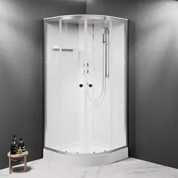 Душевая кабина Am.Pm X-Joy 90х90 см W94C-401-090MT, серебристый/прозрачное фото 