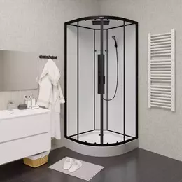Душевая кабина Parly 90х90 см AMI, чёрный/прозрачное фото 