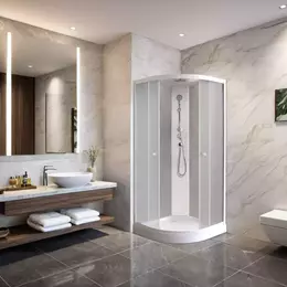 Душевая кабина Parly Effect 90х90 см EF931, белый/матовое фото 