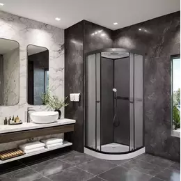 Душевая кабина Parly 80х80 см F811B, чёрный/матовое фото 