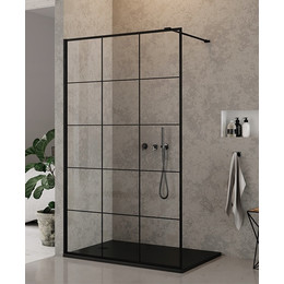 Душевая перегородка CeruttiSpa MUZA T80 80х195 см, чёрный/прозрачное фото 
