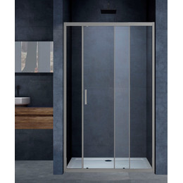 Душевая дверь Vincea Alpha 140 см VDS-3AL140CLGM, вороненая сталь/прозрачное фото 