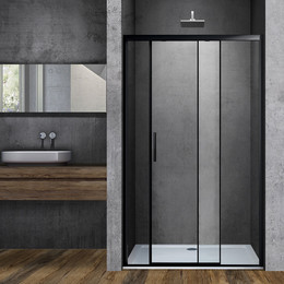 Душевая дверь Vincea Soft 130 см VDS-3SO130CLB, чёрный/прозрачное фото 