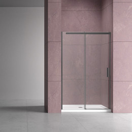 Душевая дверь Vincea Dice 110 см VDS-4D110CLGM (стекло 8 мм) вороненая сталь/прозрачное фото 