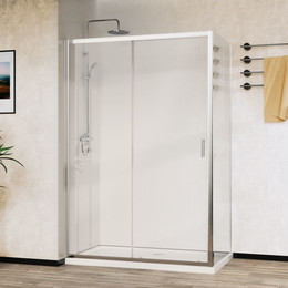 Душевое ограждение Vincea City 110x90 см VSR-5CT9011CL, хром/прозрачное фото 