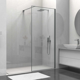 Душевая перегородка Vincea Walk in HS 80 см VSW-1HS800CLGM (стекло 8 мм) с кронштейном в комплекте, вороненая сталь/прозрачное фото 