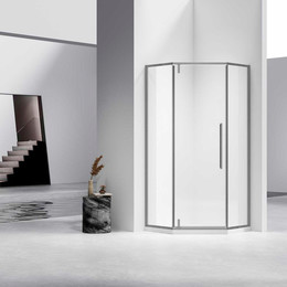Душевое ограждение Vincea Slim-N 100x100 см VSP-4SN100CLGM, вороненая сталь/прозрачное фото 