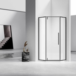 Душевое ограждение Vincea Slim-N 90x90 см VSP-4SN900CLB, чёрный/прозрачное фото 
