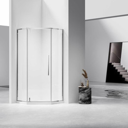 Душевое ограждение Vincea Slim-N 100x100 см VSP-4SN100CL, хром/прозрачное фото 