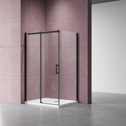 Душевое ограждение Vincea Dice 140x90 см VSR-4D9014CLB (стекло 8 мм) чёрный/прозрачное фото 