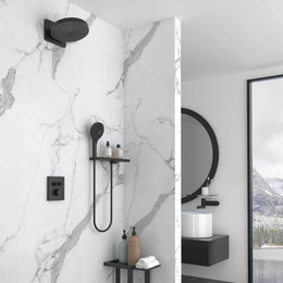 Душевая система для душа с термостатом Vincea Inspire VSFW-3I21MT1RMB, чёрный матовый фото 