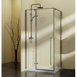 Душевое ограждение Vincea Slim-N 100x90 см VSR-5SN9010CLGM, вороненая сталь/прозрачное фото 