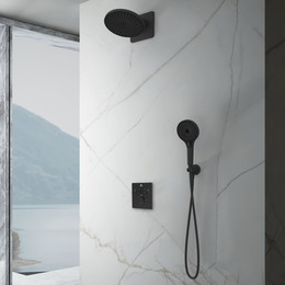 Душевая система для душа с термостатом Vincea Inspire VSFW-3I21MT5MB, чёрный матовый фото 