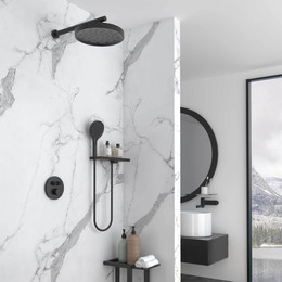 Душевая система для душа с термостатом Vincea Inspire VSFW-3I22MT2RMB, чёрный матовый фото 