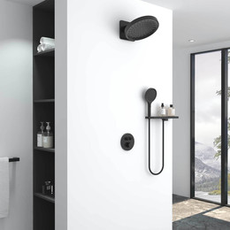 Душевая система для душа с термостатом Vincea Inspire VSFW-3I22MT3RMB, чёрный матовый фото 