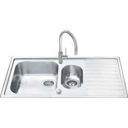 Кухонная мойка Smeg LLR102-2 100, 0,7 мм нержавеющая сталь фото 
