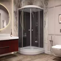 Душевая кабина Parly Classic 100х100 см CM101, белый/тонированное фото 
