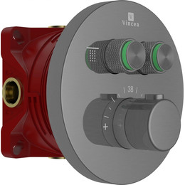 Смеситель для душа с термостатом Vincea VSCV-322T-MGM (со скрытой частью) вороненная сталь фото 