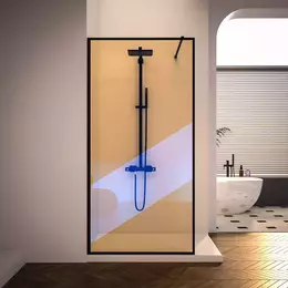 Душевая перегородка Veconi Korato KR-81BC-110-09-C4 110х200 см (стекло 8 мм), чёрный/тонированное фото 