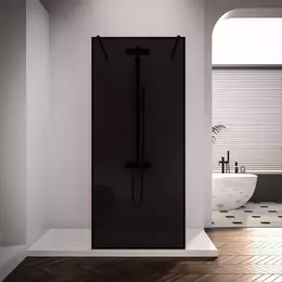 Душевая перегородка Veconi Korato KR90BB-120-11-C4 120х200 см (стекло 8 мм), чёрный/тонированное фото 