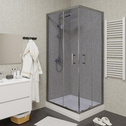 Душевое ограждение Parly 100х80 см QZ81S, хром/тонированное фото 