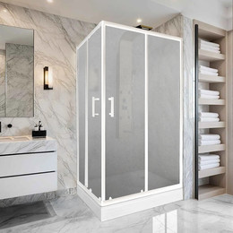 Душевое ограждение Parly 120х80 см ZQ121F, белый/матовое фото 