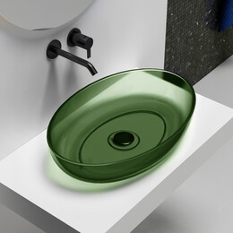 Раковина-чаша прозрачная Abber Kristall 60 см AT2801Emerald, зеленый фото 