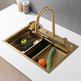 Кухонная мойка Abber Wasser Kreis AF2194G, золото матовое, Цвет производителя: золото матовое фото 