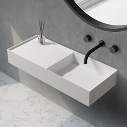 Раковина подвесная Abber Stein 80 см AS2648, белый матовый фото 