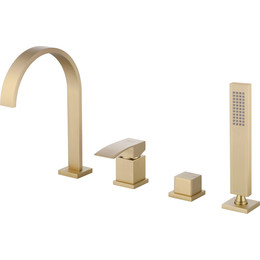 Смеситель для ванны Abber Wasserfall AF8613G, золото матовый, Цвет производителя: золото матовое фото 